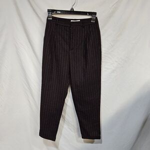 SEEK The Label Pleated Stripe Pant Black/Red XS NWT Retail $168 SK-1470-1
